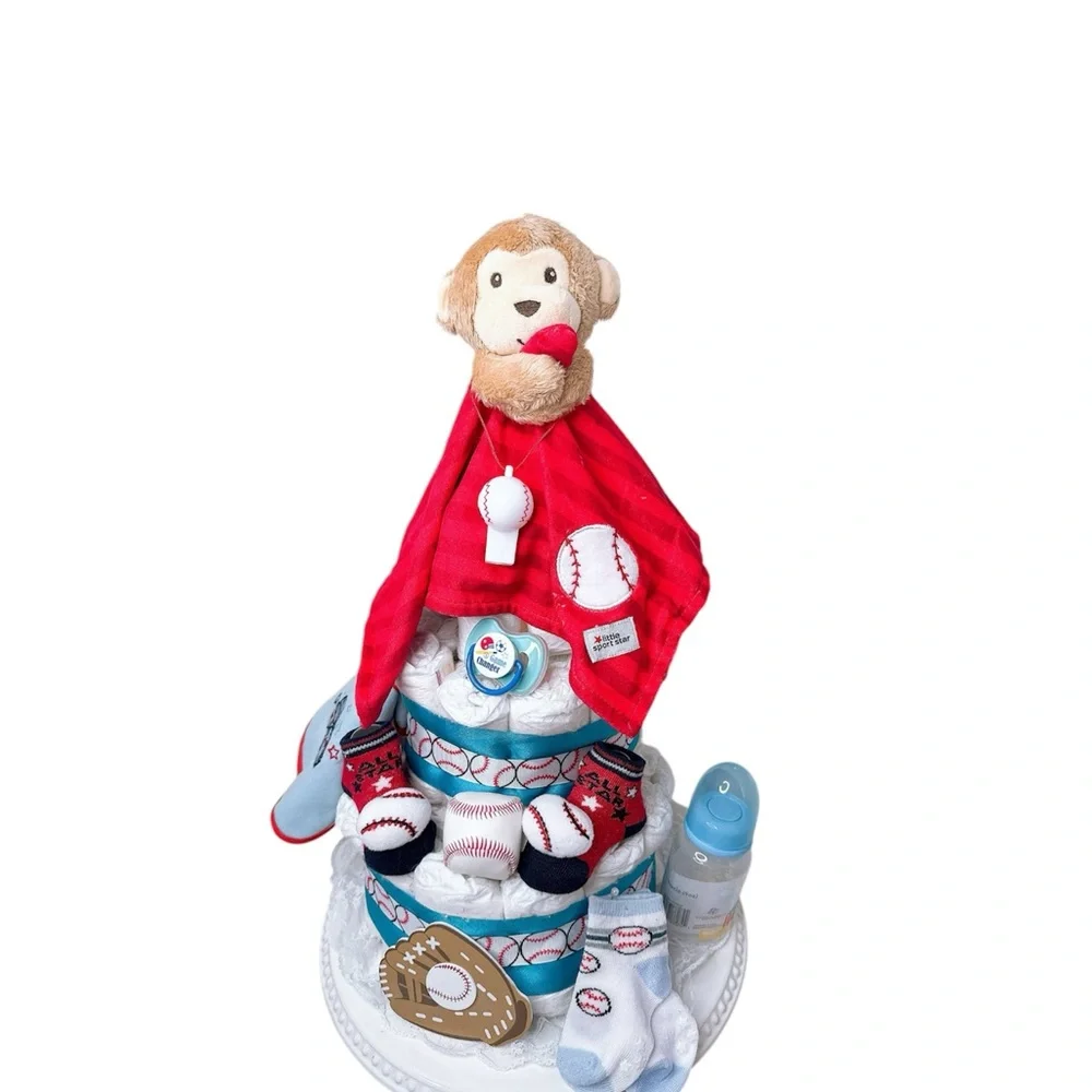 Baseball Diaper Cake, Sport Baby Shower Gift